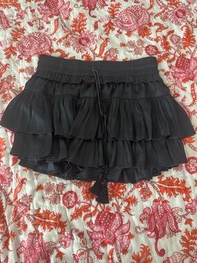 FLANNEL black silk skirt